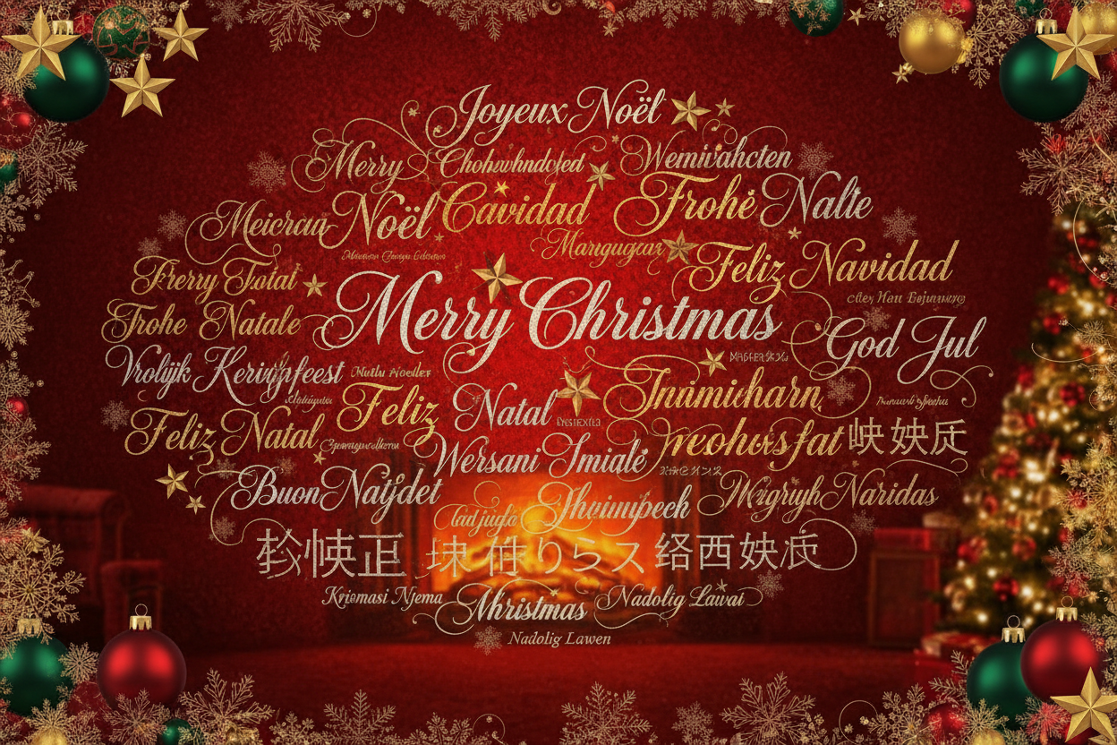 Joyeux Noël dans toutes les langues : le guide complet 2026 – Top 100 Texte, image size:1248x832